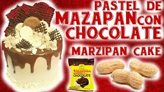 Pastel de mazapan con chocolate -Marzipan cake-bizcocho-tarta-torta-Cacahuate-mani-Andrea Cat