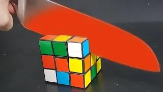 EXPERIMENT Glowing 1000 degree KNIFE vs RUBIK'S CUBE