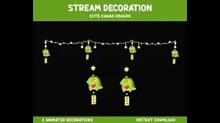 Dragon Wind Chime Twitch Stream Overlay – Animated Stream Overlay for OBS