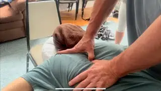 Raynor massage for scoliosis. Brandon teaching in Vermont and massaging his student Faina.