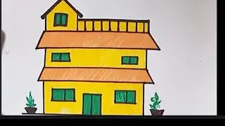 How to draw a easy 3 level house drawing step by step drawing #drawing