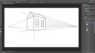 Using Photoshop to Draw Perspective Illustrations (House)