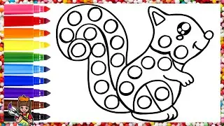 Drawing And Coloring A Squirrel POP IT 🐿️🔴🟠🟡🟢🔵🟣🌈 Drawings For Kids