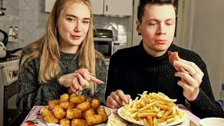 🍗 Куриные Наггетсы и Картошка ФРИ 🍟МУКБАНГ асмр еда итинг