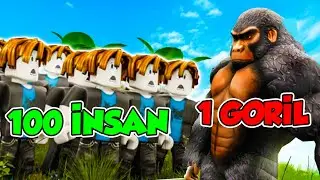 🦍1 GORİL VS 100 İNSAN!