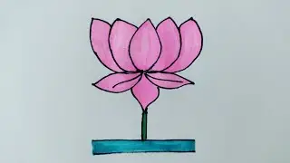 How to draw Lotus 🪷 flower #drawing #draw #art #trending #viral #kidslearning #easydrawing