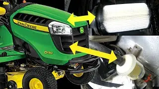 How To Change Air Filter and Fuel Filter On John Deere D130 & D140 (22HP 2011 - 2017)