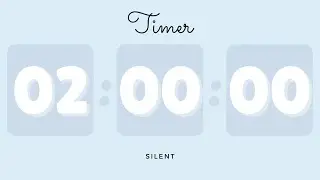 ❄️ 2 Hours Silent Timer with Cute Ending Alarm | Pastel Blue Timer
