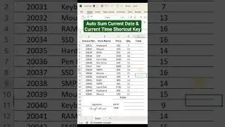 🔥Current Date & Current Time & Auto Sum using Shortcut Key in Excel | 