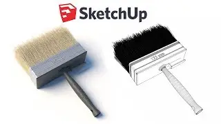 Modeling a paintbrush with FredoCorner and Skatter  – Sketchup Tutorial