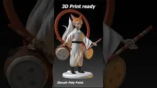 Japanese fox guy 3D print ready model STL. 