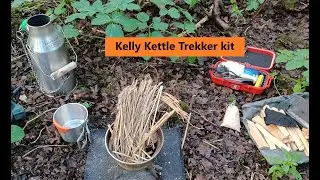 Kelly Kettle Trekker kit in Hawthorn woods while hammock camping