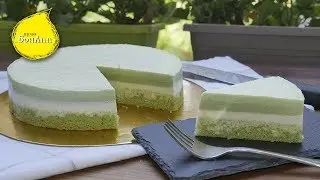 Хлопковый торт с муссом из белого шоколада и чая матча