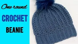 Super Easy Crochet Beanie Hat with only one round👌