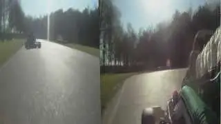 Onboard split screen kart race/ Jeroen Bos vs Jeffrey Hageman