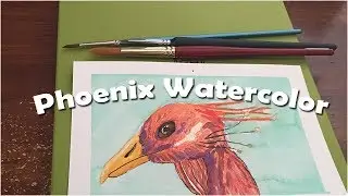 Phoenix Watercolor Painting - Testing Kuretake Watercolors