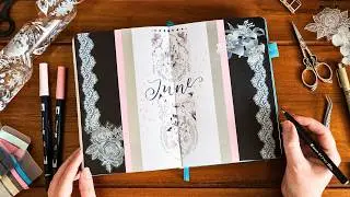 June Bullet Journal Setup - Black & Pink Theme 🖤🩷🖤