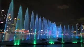 Water play, Nice water play with music, water play at Marina Bay,