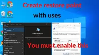 Create restore point on  window 10 | enable restore point |