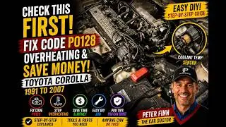 How to replace coolant temperature sensor Toyota Corolla. Defect code PO128  Years 1991 to 2007