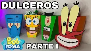 Decoración de BOB ESPONJA para fiesta de cumpleaños/ Aguinaldos de Bob Esponja/ Dulcero Bob esponja