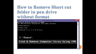 How to Remove Short cut Virus in pen drive  without format  
