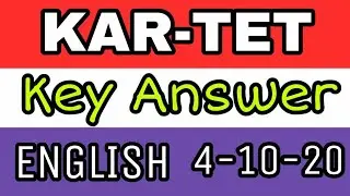 KAR-TET (4-10-2020) || Question Paper -2 || key Answer ||ENGLISH