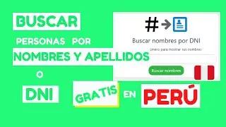¿Cómo SABER el DNI  DE UNA PERSONA POR SU NOMBRE  Y APELLIDO? EN PERÚ ✅