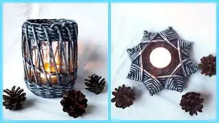 Candlesticks weaving of newspaper tubes! ! 05.10