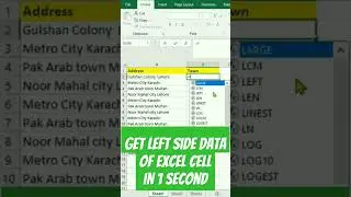 use of excel Left Formula #excel #excelformula #exceltutorial#microsoftexcel #shorts #youtubeshorts