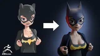 Zbrush Sculpting Batgirl - Zbrush 2022 timelapse