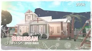 1 story suburban house || bloxburg speedbuild || pink pengwin