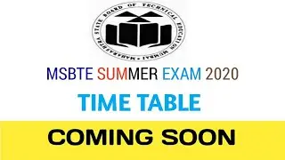 Official: MSBTE SUMMER Timetable Update 2020 | 