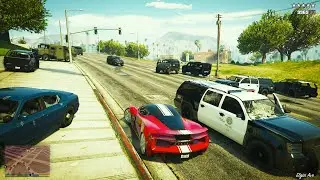 GTA 5 Vinewood Police Station Bloodbath + Five Star Wanted Level Escape