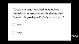 Öğretirsen Yapabilirim Proje Sonu Veli Değerlendirme Anketi