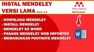 Cara Install Aplikasi Mendeley VERSI LAMA! Download Pasang Di Word Footnote End Note Web Importer
