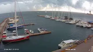 Необычные грозовые тучи над Одессой. Яхтклуб. Воронцовский маяк. Odessa ONLINE.