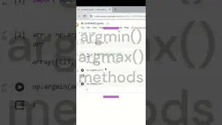 argmin() and argmax() method in numpy  