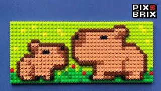 Capybaras 2D Pixel Art - Pix Brix Instructions