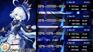 Furina - Set Artifact Comparison  (Onfield Test) | Genshin Impact