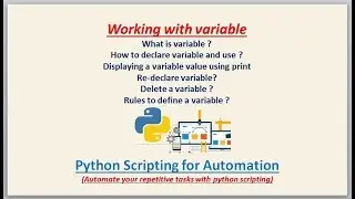 Complete Python Scripting for Automation | Introduction to variables of Python