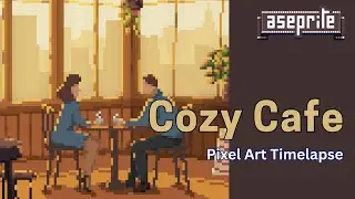 Cozy Cafe pixel art timelapse