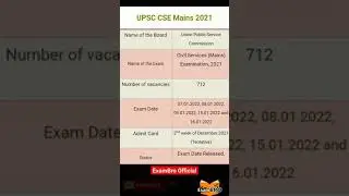 UPSC CSE Mains Exam Date 2021-2022 OUT