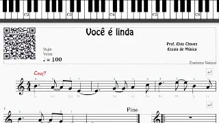 🎼 Você é linda - 682 - Caetano Veloso - Tutorial Partitura Fácil