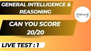 Test 1 : General Intelligence & Reasoning || Can you score 20/20 ? || SSC JKSSB CSAT Exams