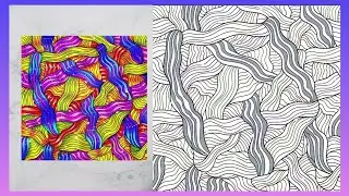 Абстрактная картина - раскрашиваем по номерам #залипательноевидео