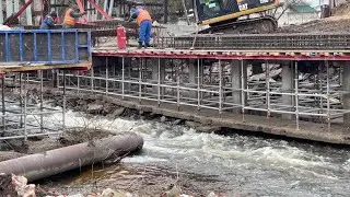 Бурная Московка в Клинцах и капремонт моста.