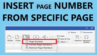 Page Numbers Starting at a Specific Page in Word 2021