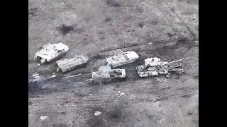 Разбитая бронетанковая колонна ВС РФ, около н.п. Белогоровка.