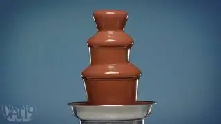 Chocolate fountain with flowing chocolate meme• (HD)